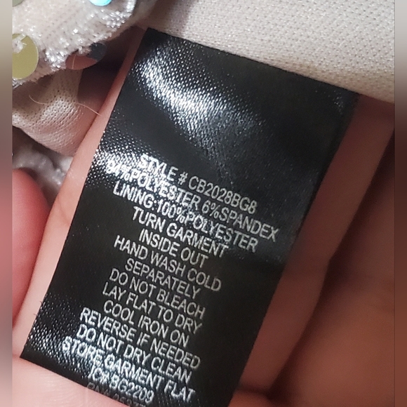 Sanctuary All nighter Silver Sequined Champagne Long Sleeve Top Size Small - Picture 4 of 7